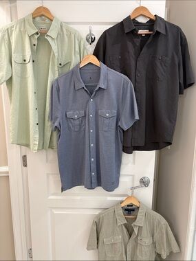 Orvis Black & Sage Green & Slate Blue Short-Sleeve Button-Down Shirts